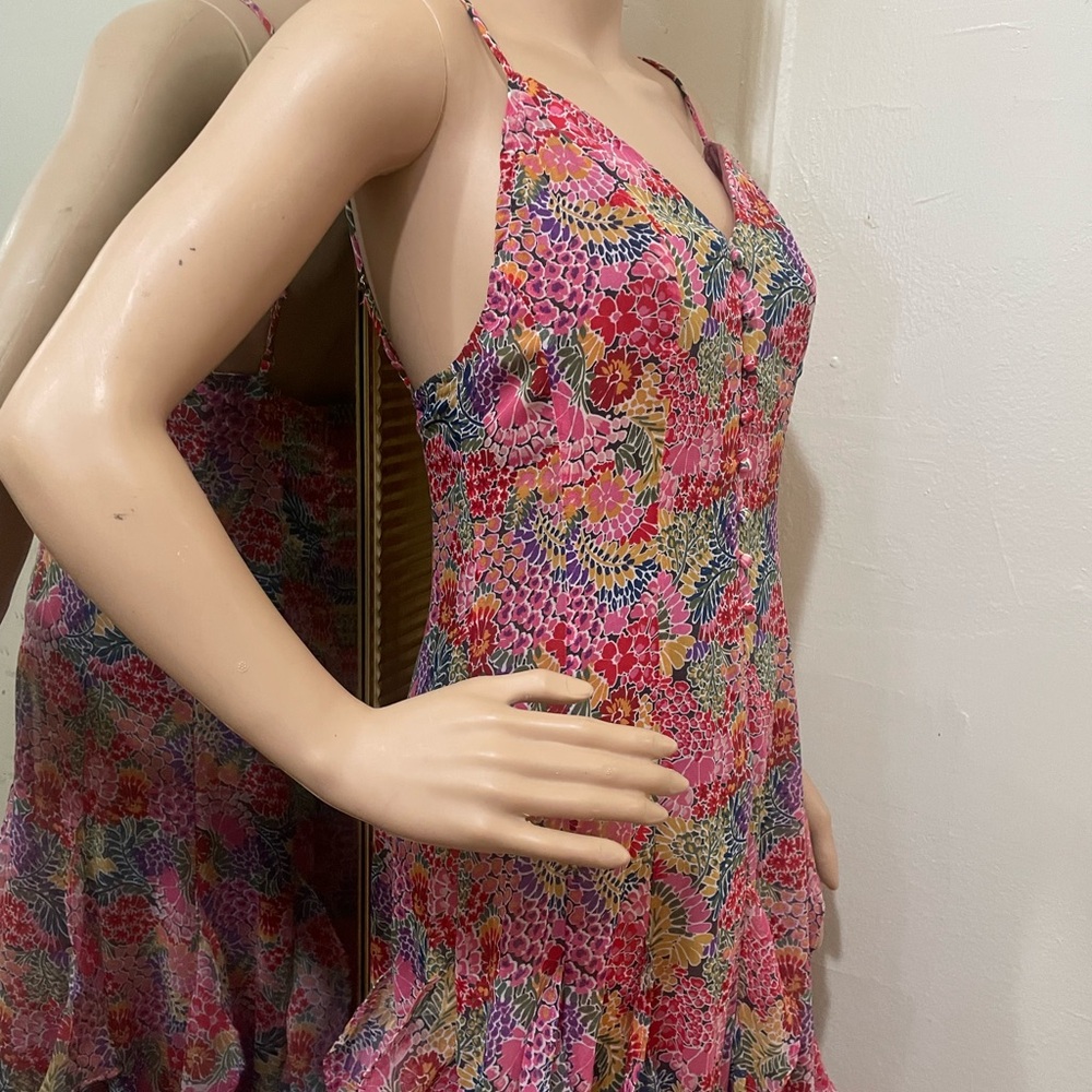 12th Tribe Pink Floral Ruffle Maxi Dress - Picture 14 of 16